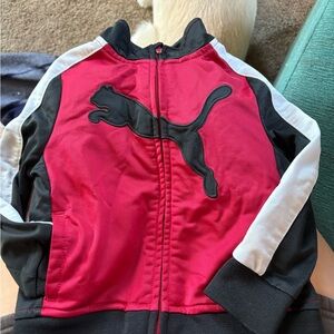 Baby 2T Puma Red, Black and White Zip-Front Athletic Jacket